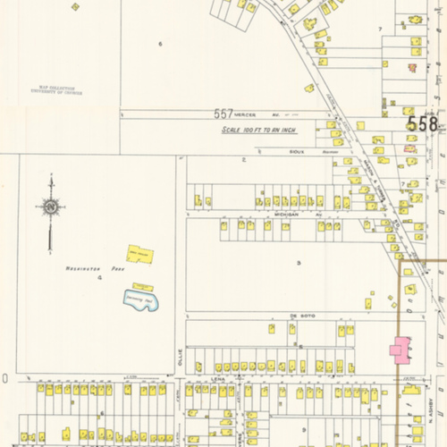 Map, Washington Park Neighborhood Area (Sheets 557, 558), Atlanta Sanborn Fire Insurance Maps Volume 5, 1925