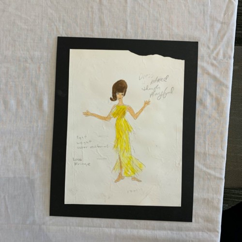 Cindy Wilson yellow wiggle dress design sketch
