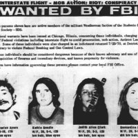Weather Underground members on the FBI's Most Wanted List. 