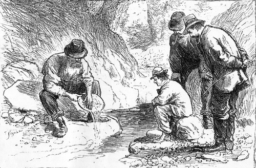 Illustration, "The Proof is in the Pudding," Gold-Mining in Georgia, Harper's new monthly magazine. v. 59, September 1879