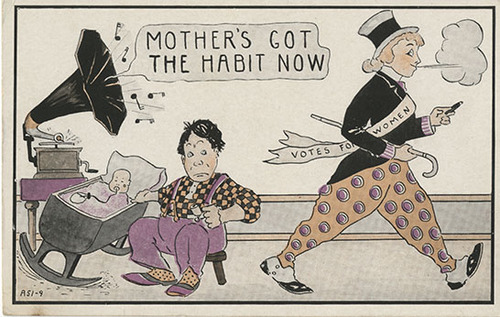 Postcard, “Mother’s Got the Habit Now,” 1913