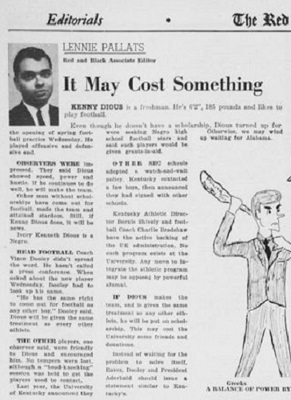 'It May Cost Something', Red and Black editorial, April 7 1966