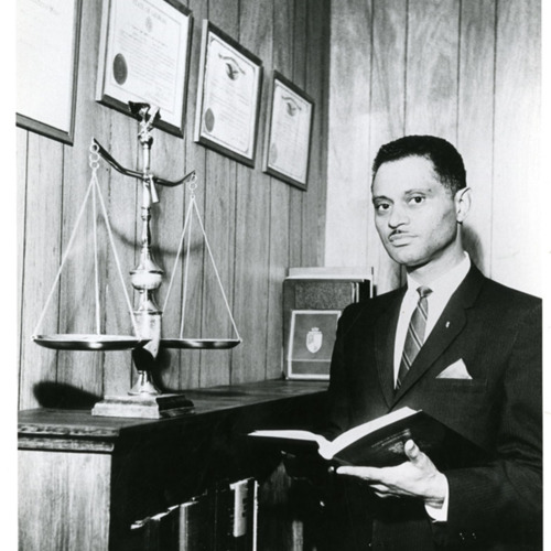 Photograph, Horace Ward in his law office, undated