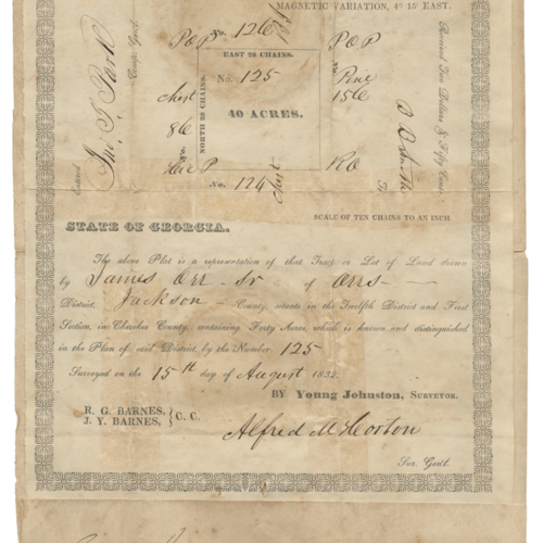 Land Grant, Cherokee County, 15 August 1832