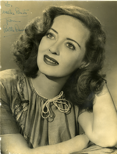 Betty Davis glossy photo autographed for Wally Butts